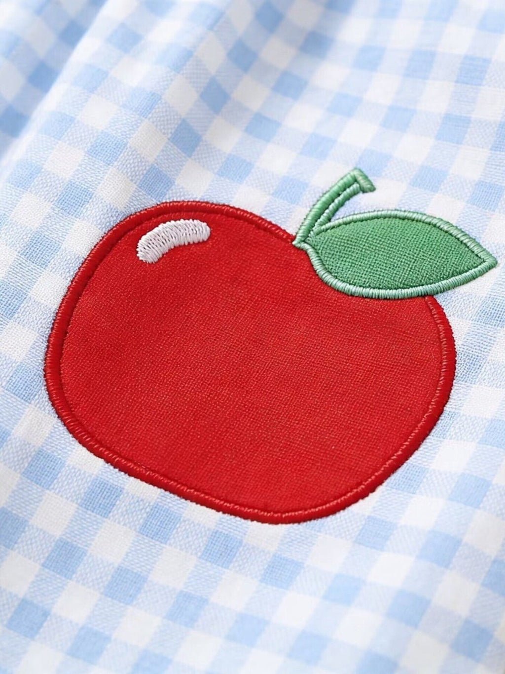 Children's Fruit Embroidered Sleeveless Plaid Dress