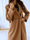 Lapel Collar Wool Blend Overcoat