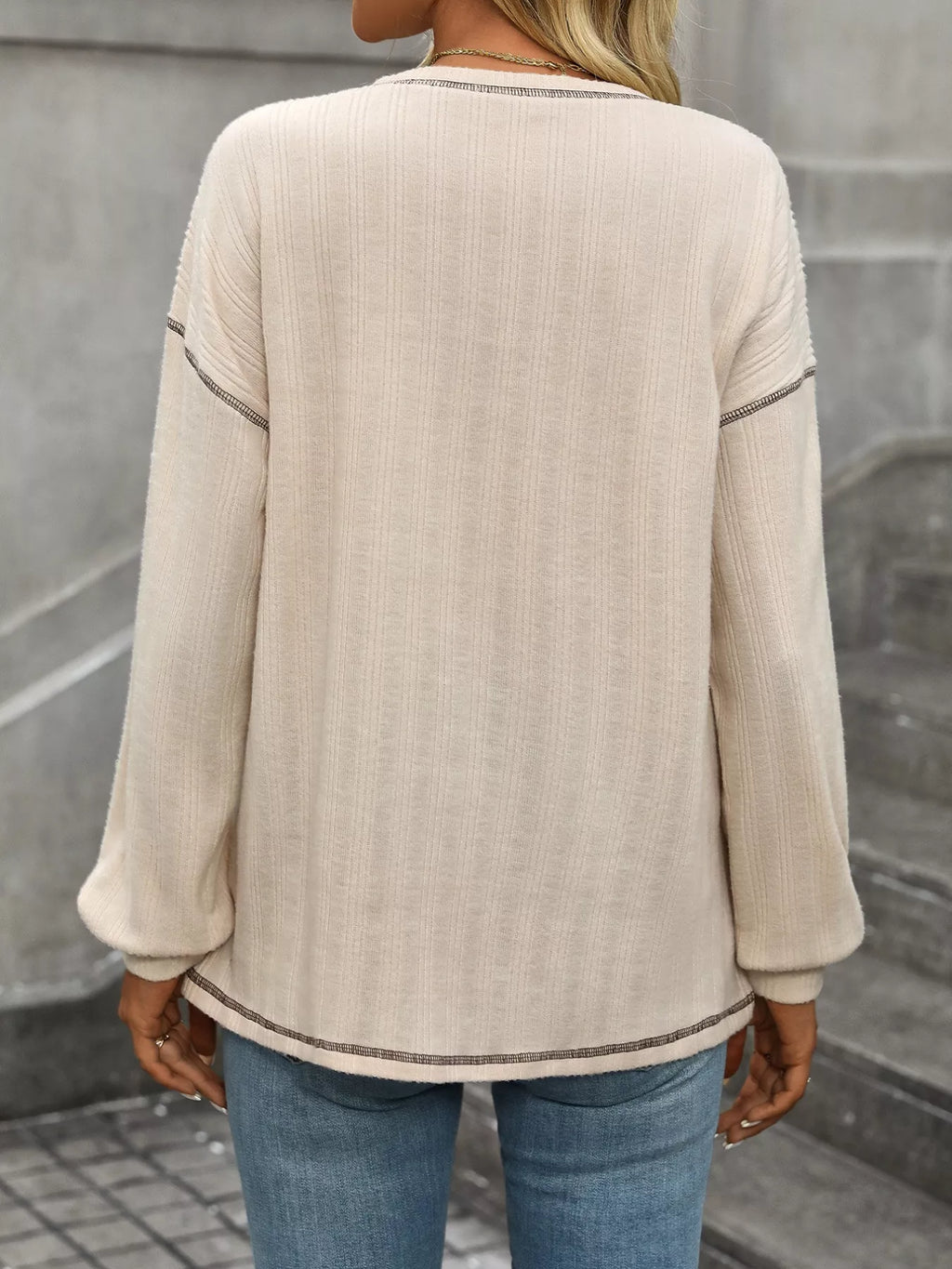 Casual Pocket Detail Long Sleeve T-Shirt