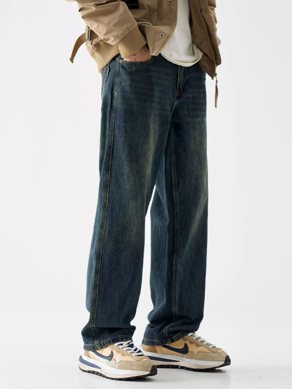 Men's Vintage Wash Loose Fit Jeans