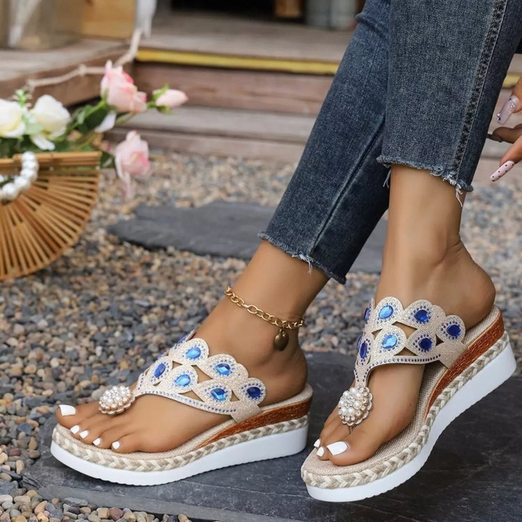 Toe Post Wedge Sandals