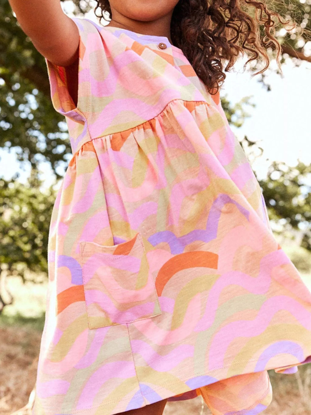 Children's Printed Button Front Dress