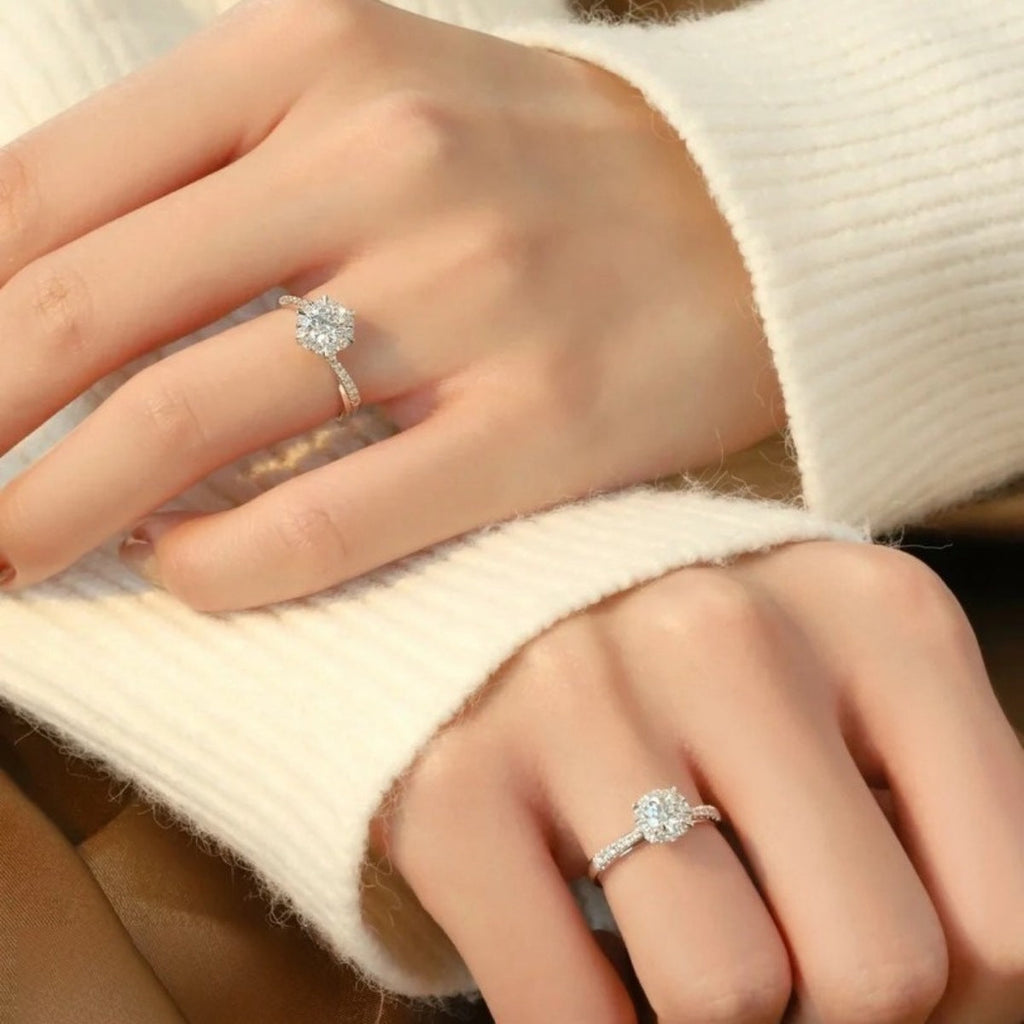 1 Carat Moissanite 925 Sterling Silver Ring
