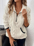 Full Size Sherpa Half Zip Sweatshirt Plus Size