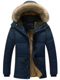 Men's Plus Size Fur Hooded Winter Parka Jacket