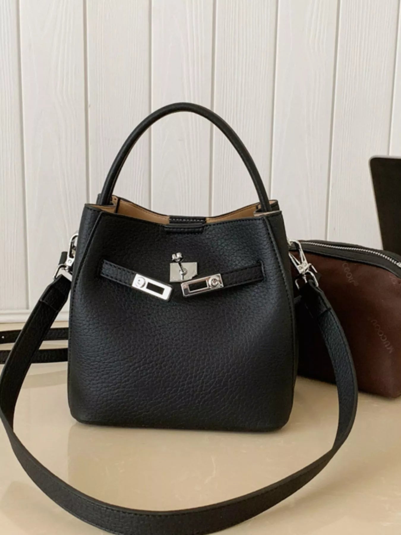 Leather Top Handle Crossbody Bag