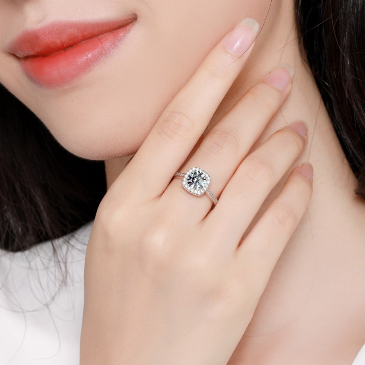 1 Carat Moissanite 925 Sterling Silver Ring