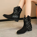 Studded Western Ankle Boots