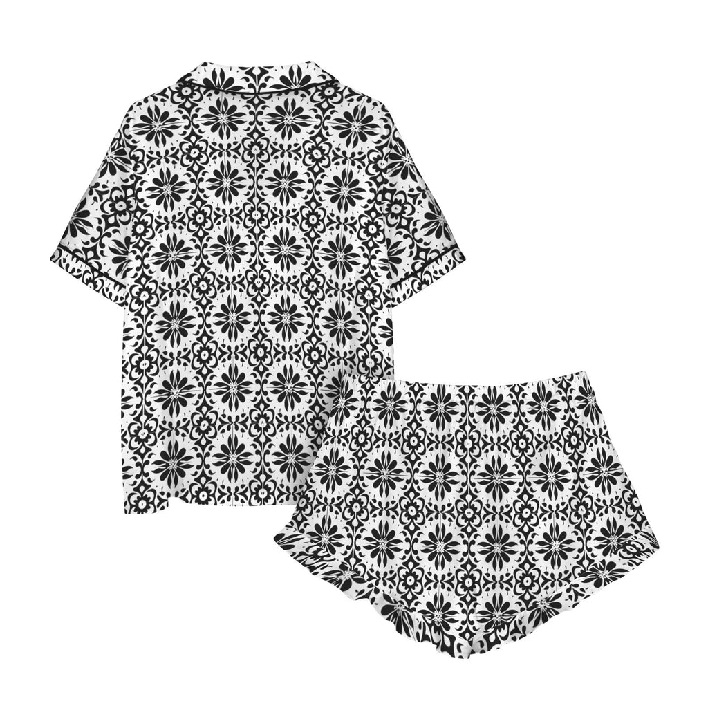 Baha Ranch Talavera Tile Mexican Print Southwest Satin Pajamas