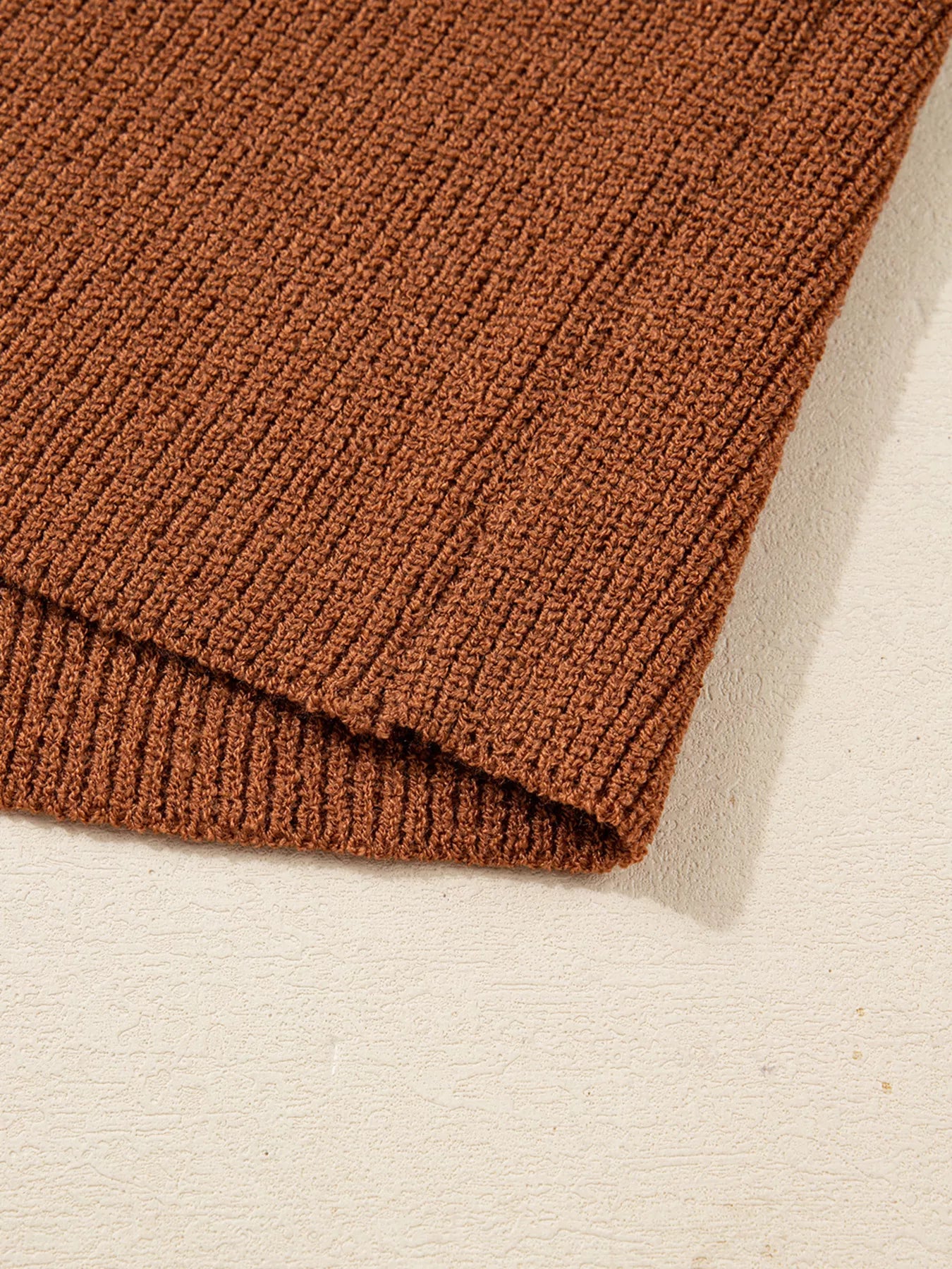 Contrast Knit V Neckline Cardigan