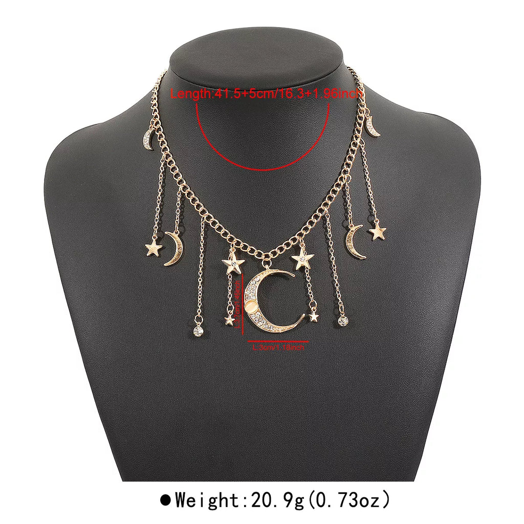 Moon & Star Charm Necklace