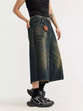 Men's Washed Wide Leg Demin Shorts