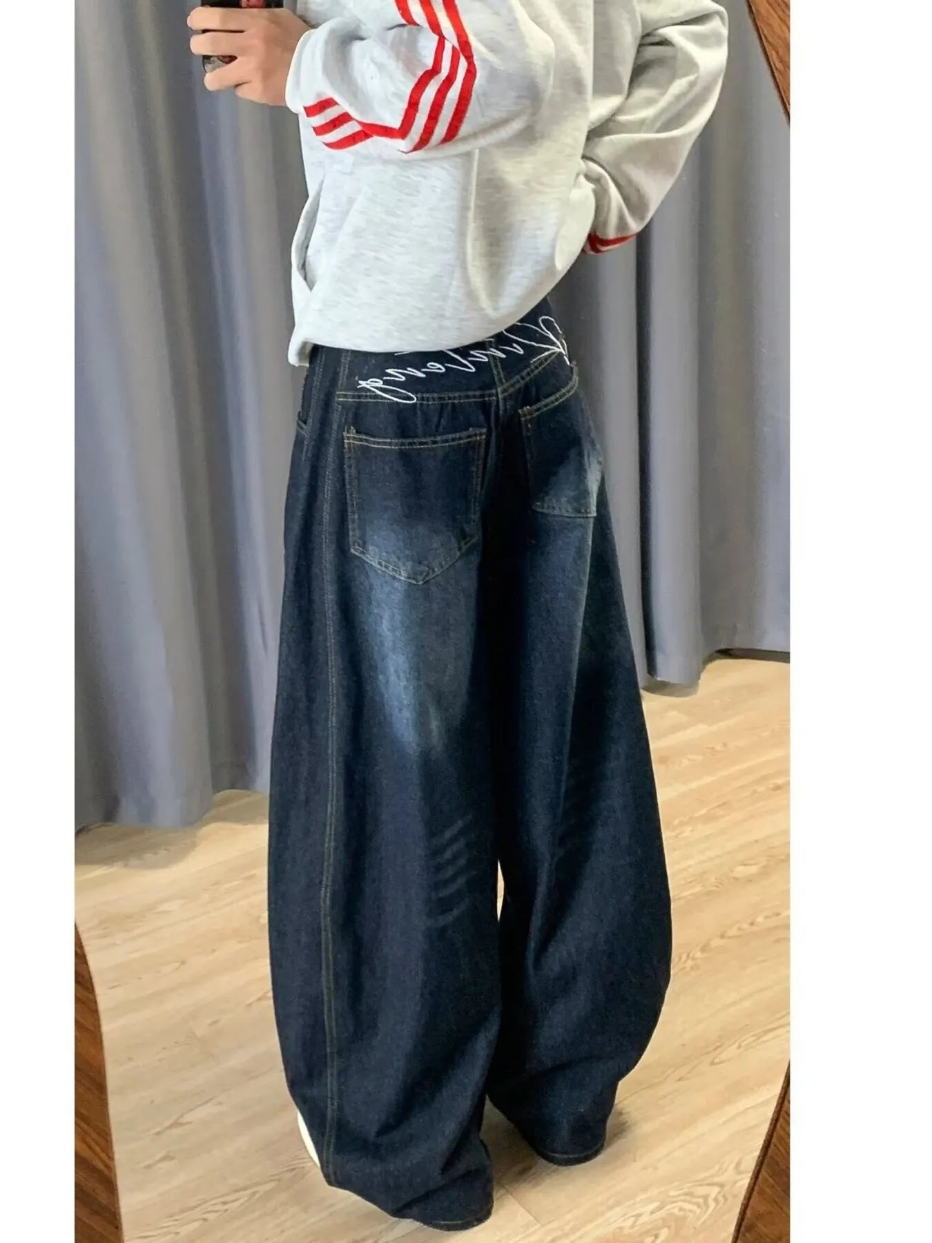 Men's Full Size Wide Leg Barrel Jeans Plus Size