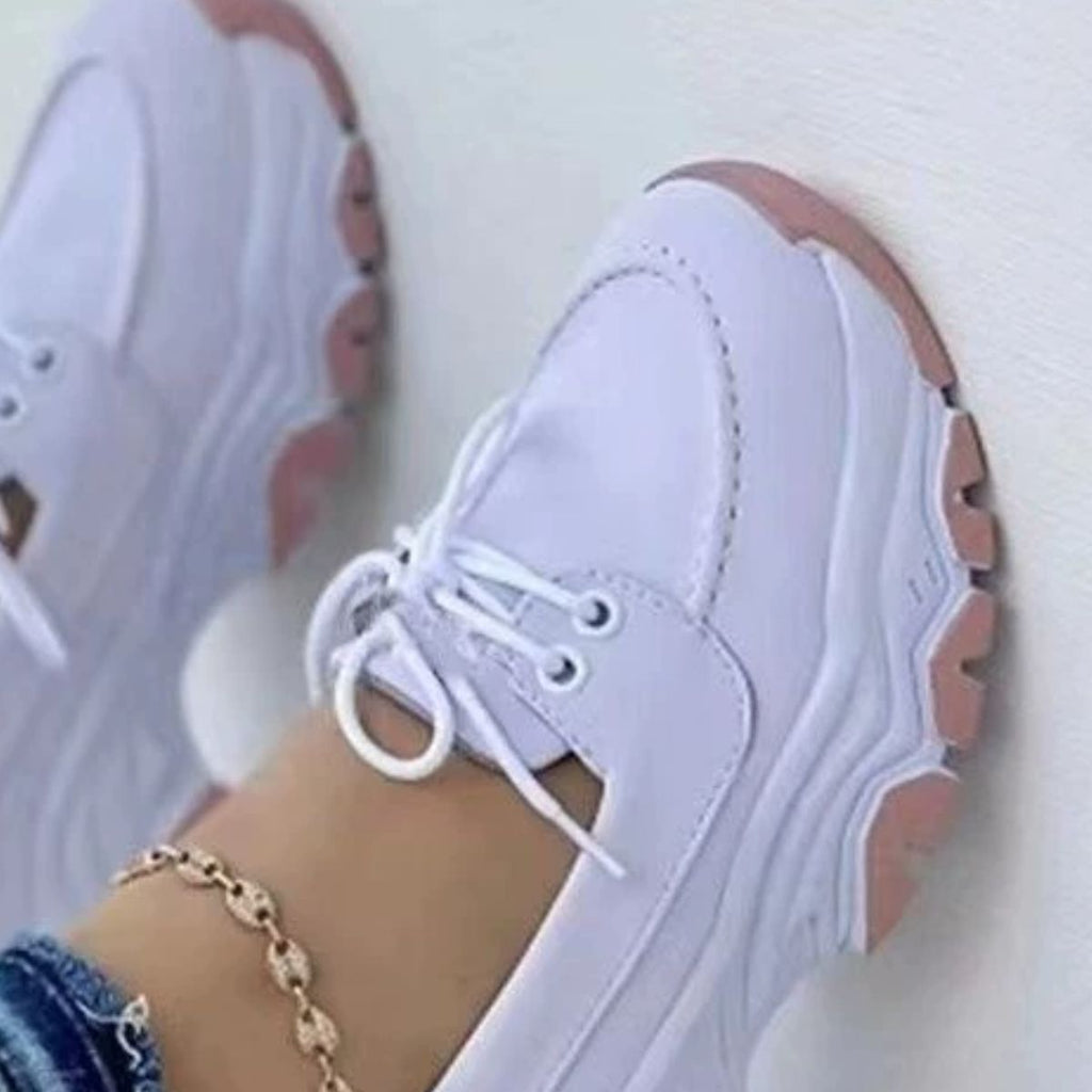Lace Up Round Toe Sneakers