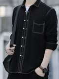Men's Full Size Button Up Long Sleeve Shirt Plus Size
