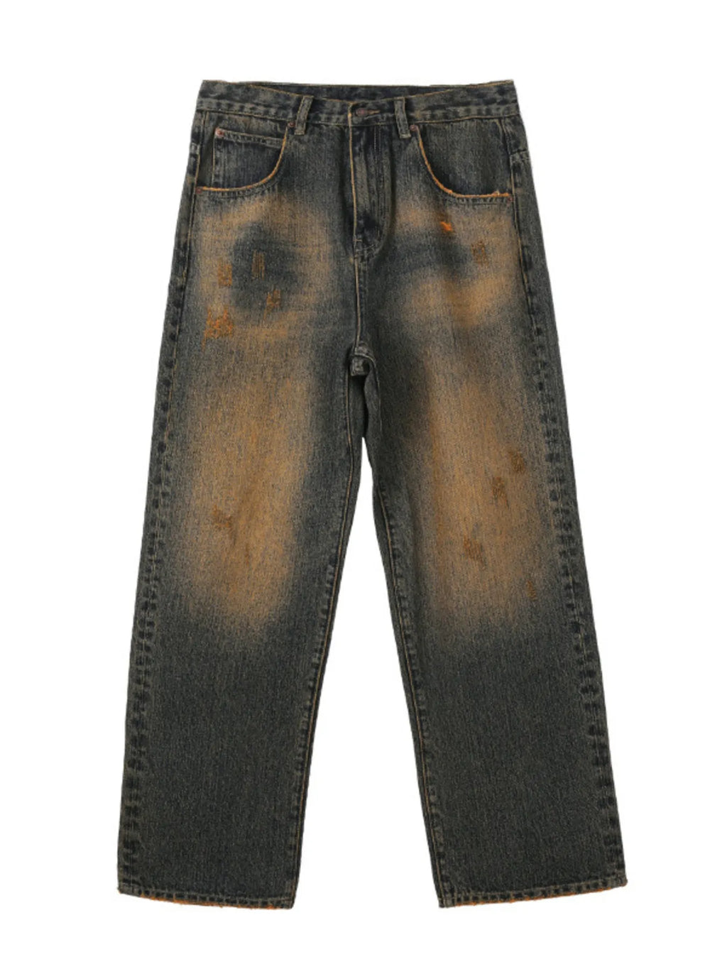 Men's Full Size Vintage Wash Loose Fit Jeans Plus Size