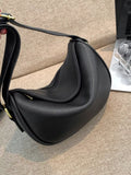 Elegant Leather Crescent Crossbody Bag