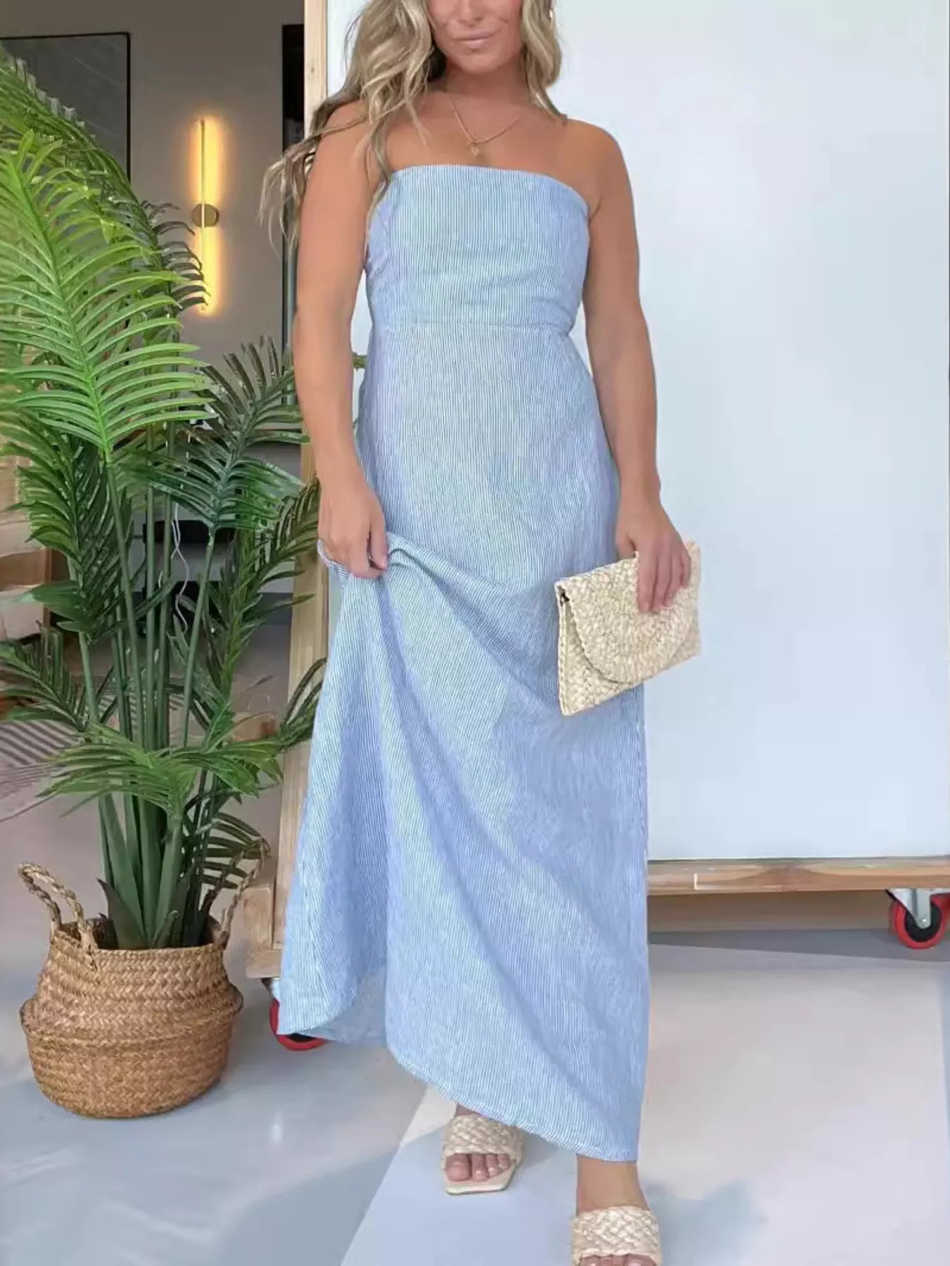 Full Size Strapless Casual Maxi Dress Plus Size
