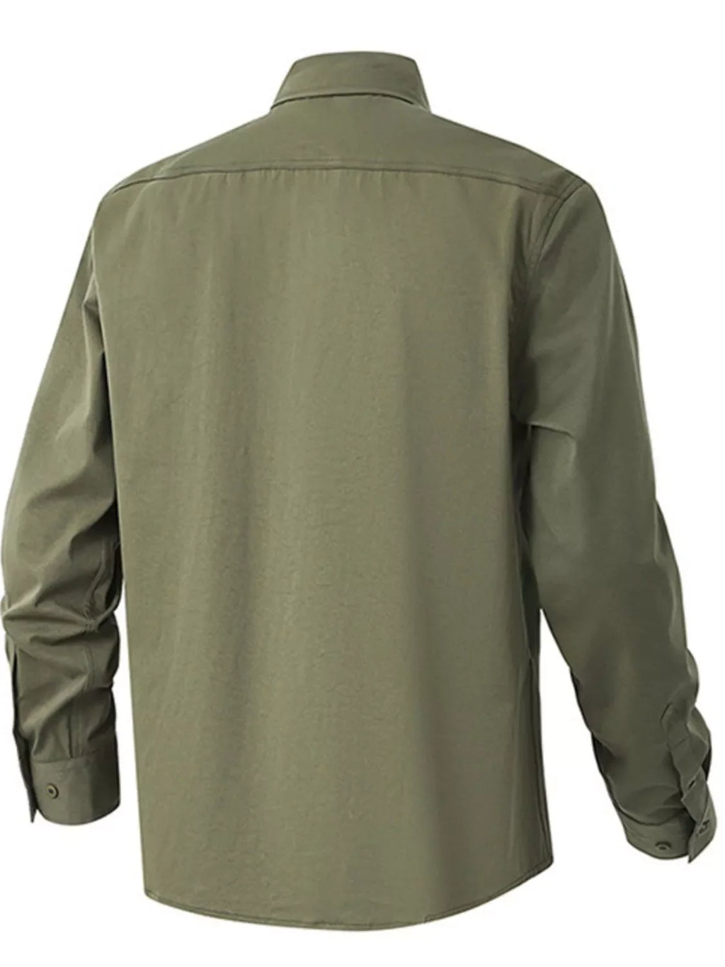 Men's Solid Color Long Sleeve Button-Up Shirt