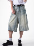 Men's Plus Size Wide Leg Denim Shorts