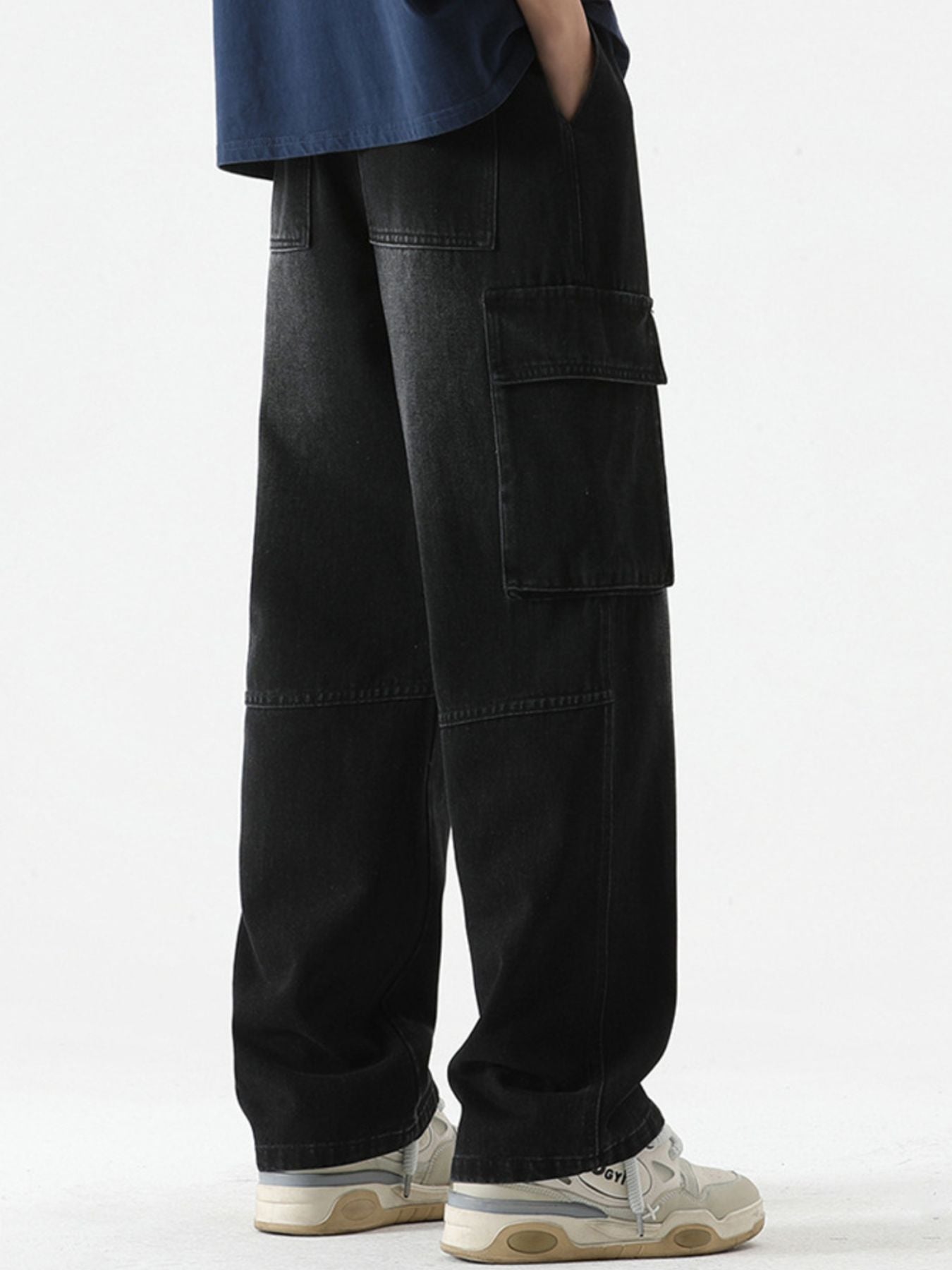 Men's Full Size Loose Fit Cargo Jeans Plus Size