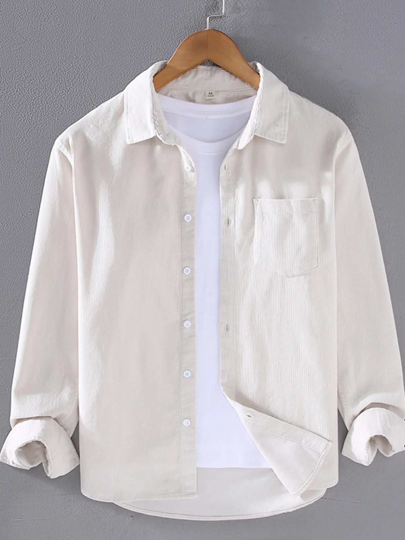 Men's Plus Size Button Up Long Sleeve Shirt
