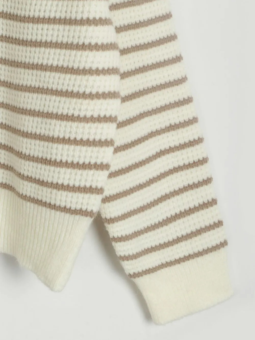 Striped Half Zip Long Sleeve Sweater