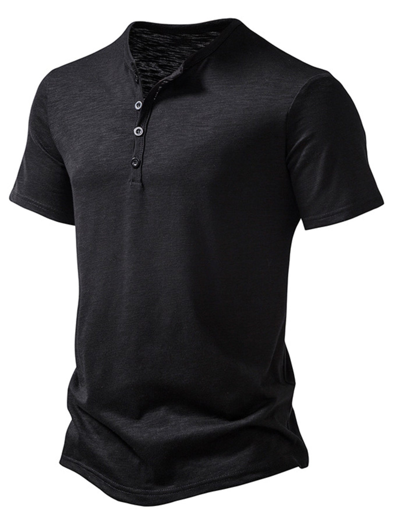 Men's Casual Button Detail T-Shirt