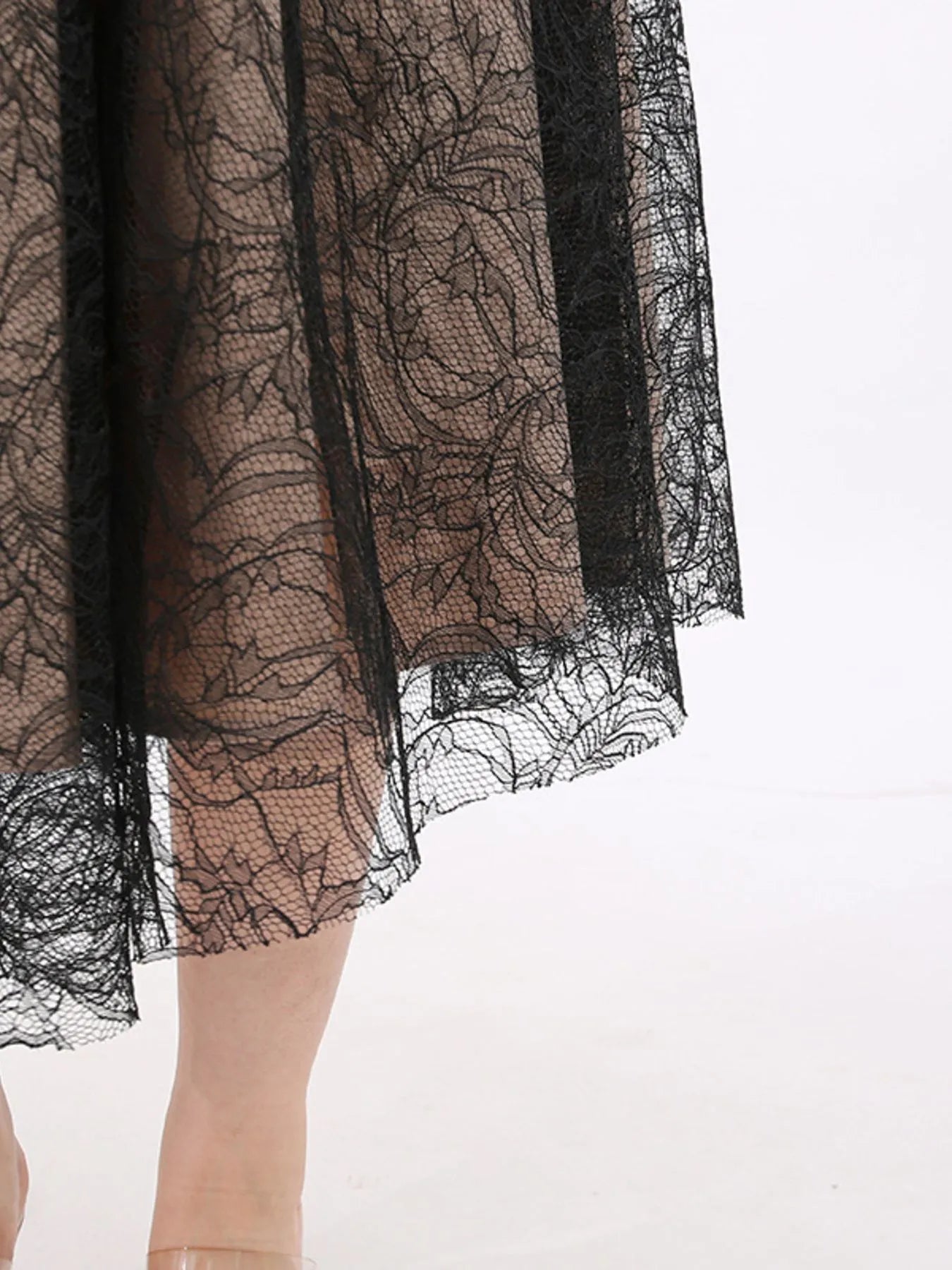 Lace Square Neck Midi Dress