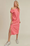 Aemi + Co Side Slit Round Neck Sleeveless Midi Dress