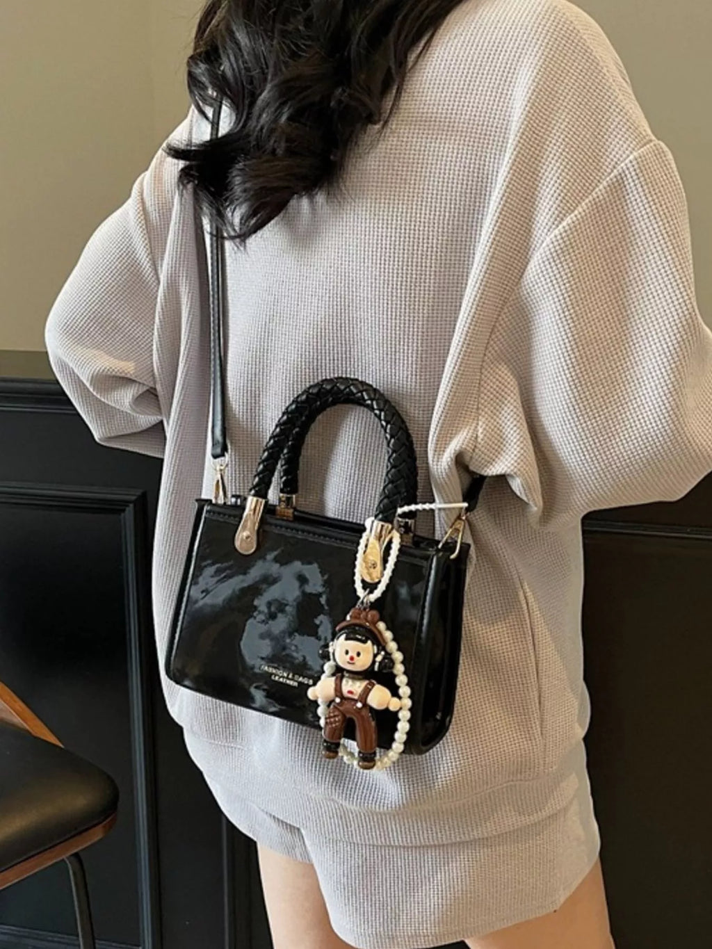 Braided Handle Crossbody Bag