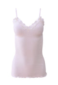EGI Luxury Wool Silk Camisole Spaghetti Straps with Lace Trim. Proudly Made in Italy (1487)