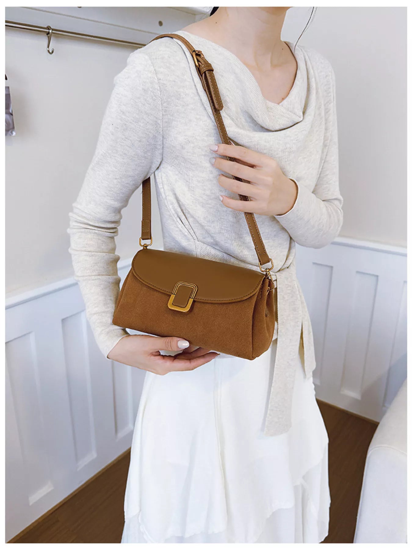 Buckle Flap Crossbody Bag