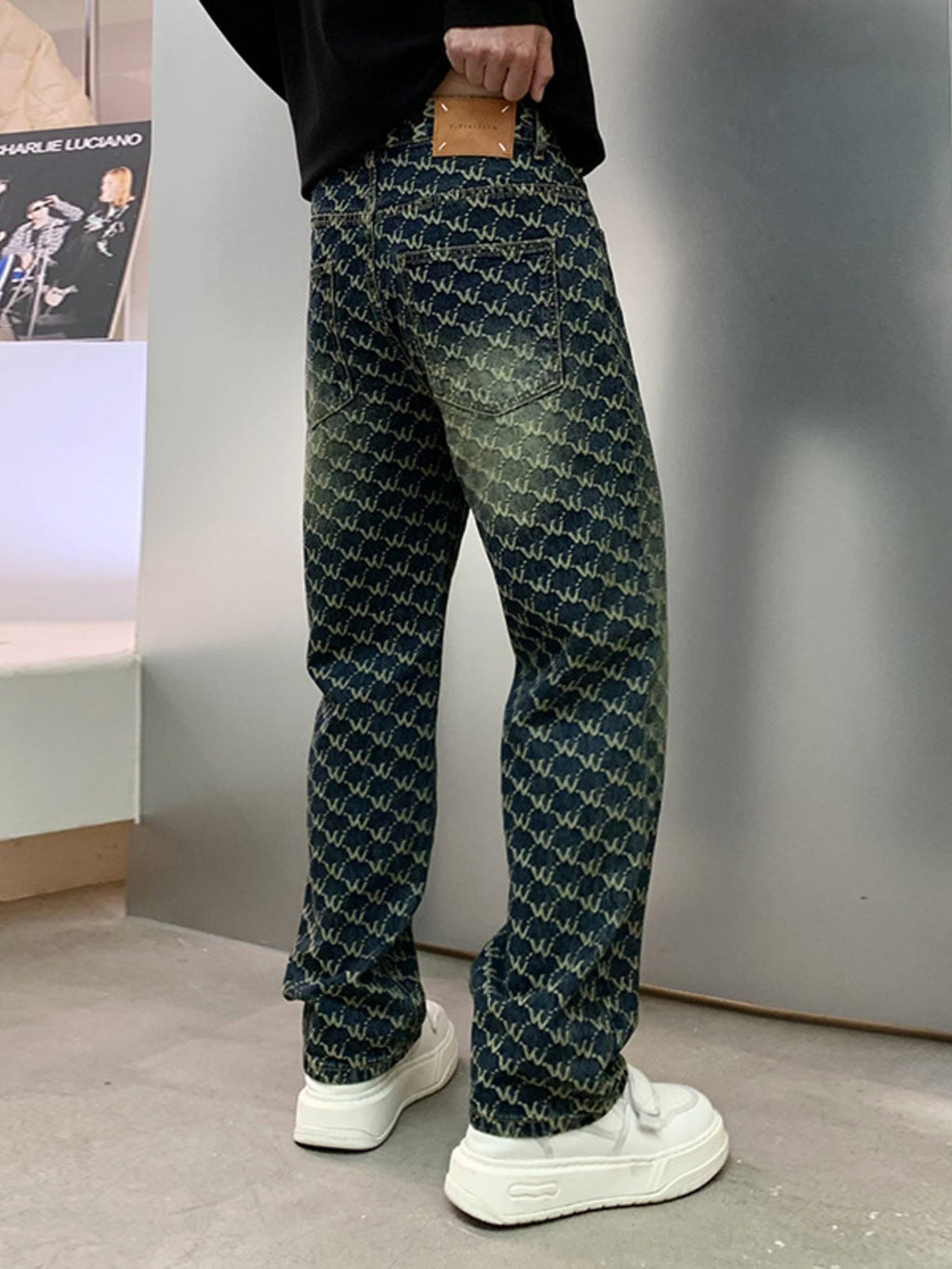 Men's Patterned Relaxed Fit Jeans