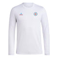 adidas Mens Long Sleeve Pre-Game T-Shirt White/Chicago Fire XX-Large