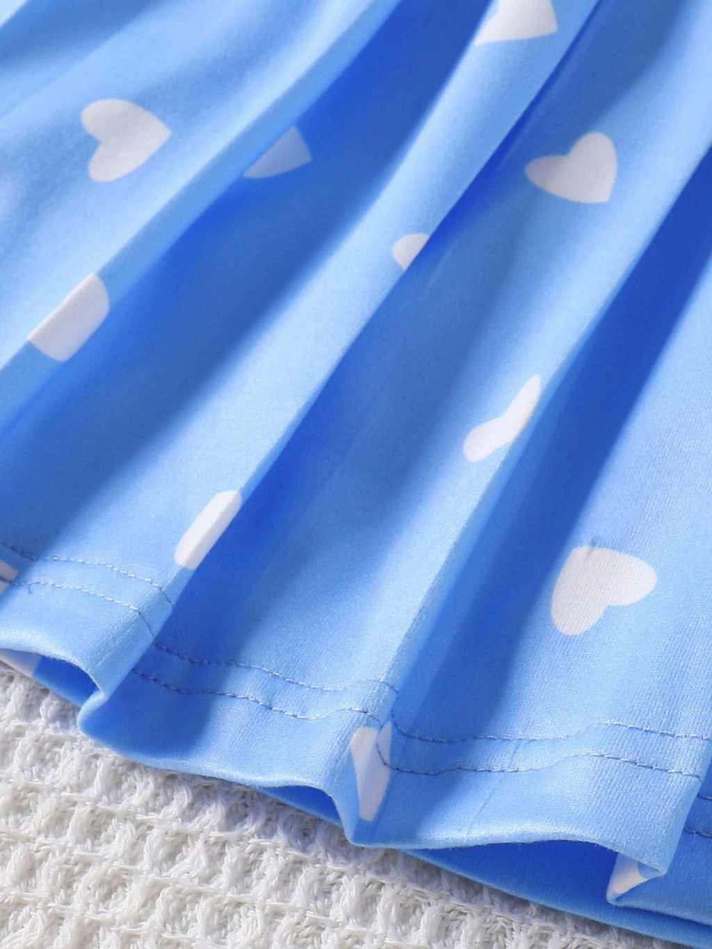 Children's Heart Print Pleated Dress