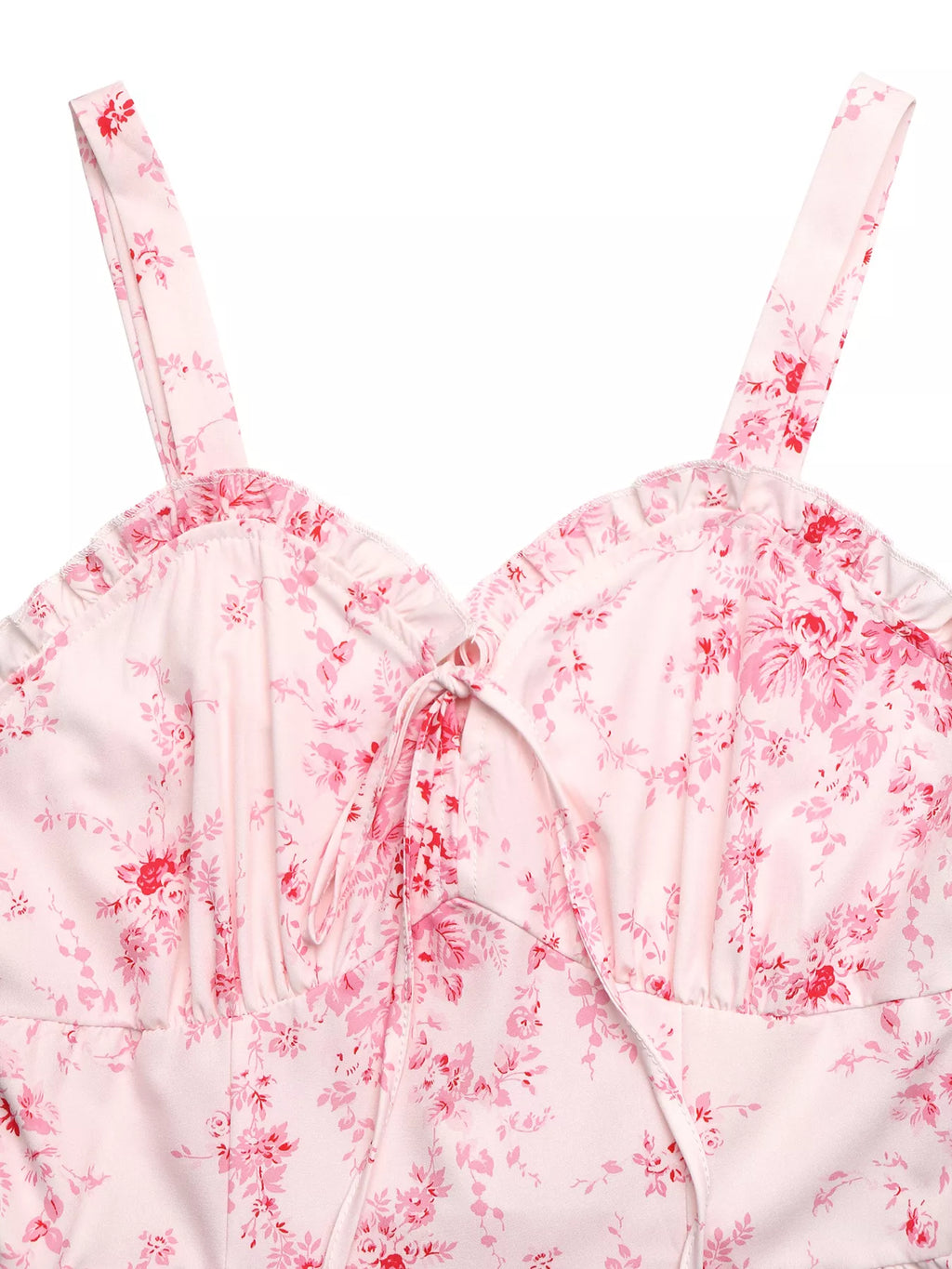 Floral Print Frill Trim Cami Dress