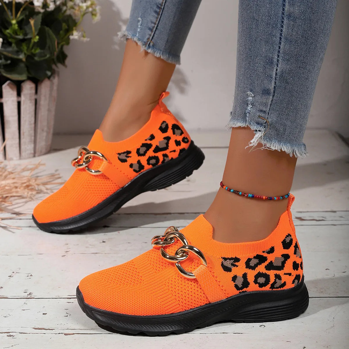 Lightweight Leopard Mesh Athletic