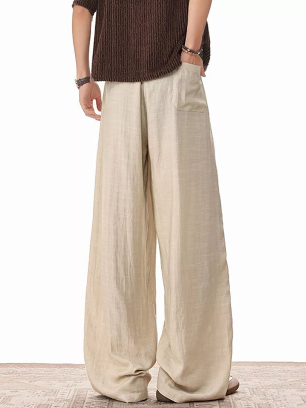Men's Plus Size Wide Leg Drawstring Pants