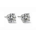 14K Solid White Gold 10.00ct Lab-Grown Round IGI Certified Diamond Stud Earrings