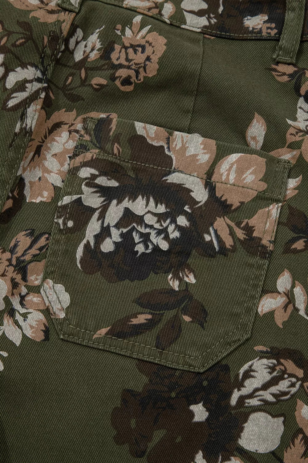 Vintage Style Floral Print High Waist Wide Leg Jeans