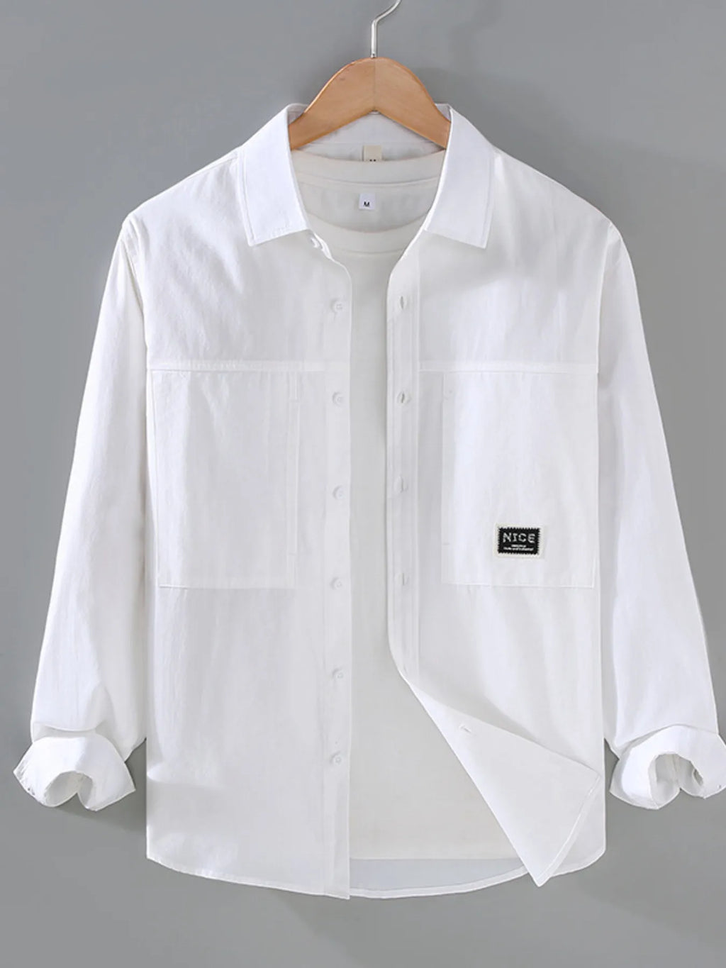 Men's Plus Size Button Up Long Sleeve Shirt