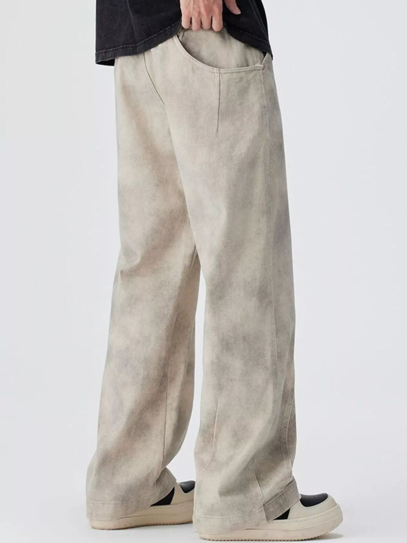Men's Plus Size Vintage Wash Wide Leg Pants