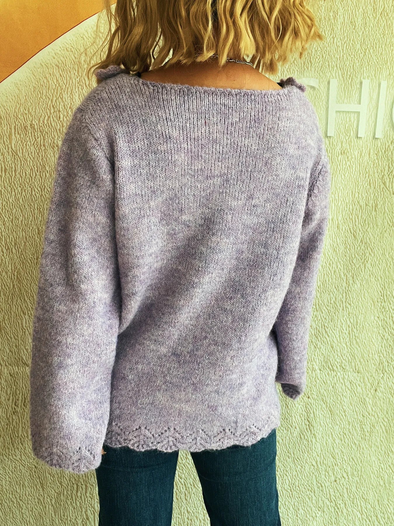 Flower V-Neck Long Sleeve Sweater