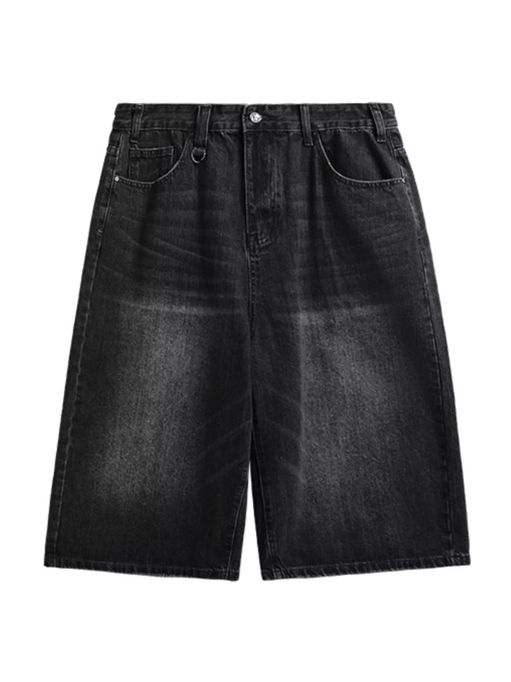 Men's Washed Wide Leg Demin Shorts