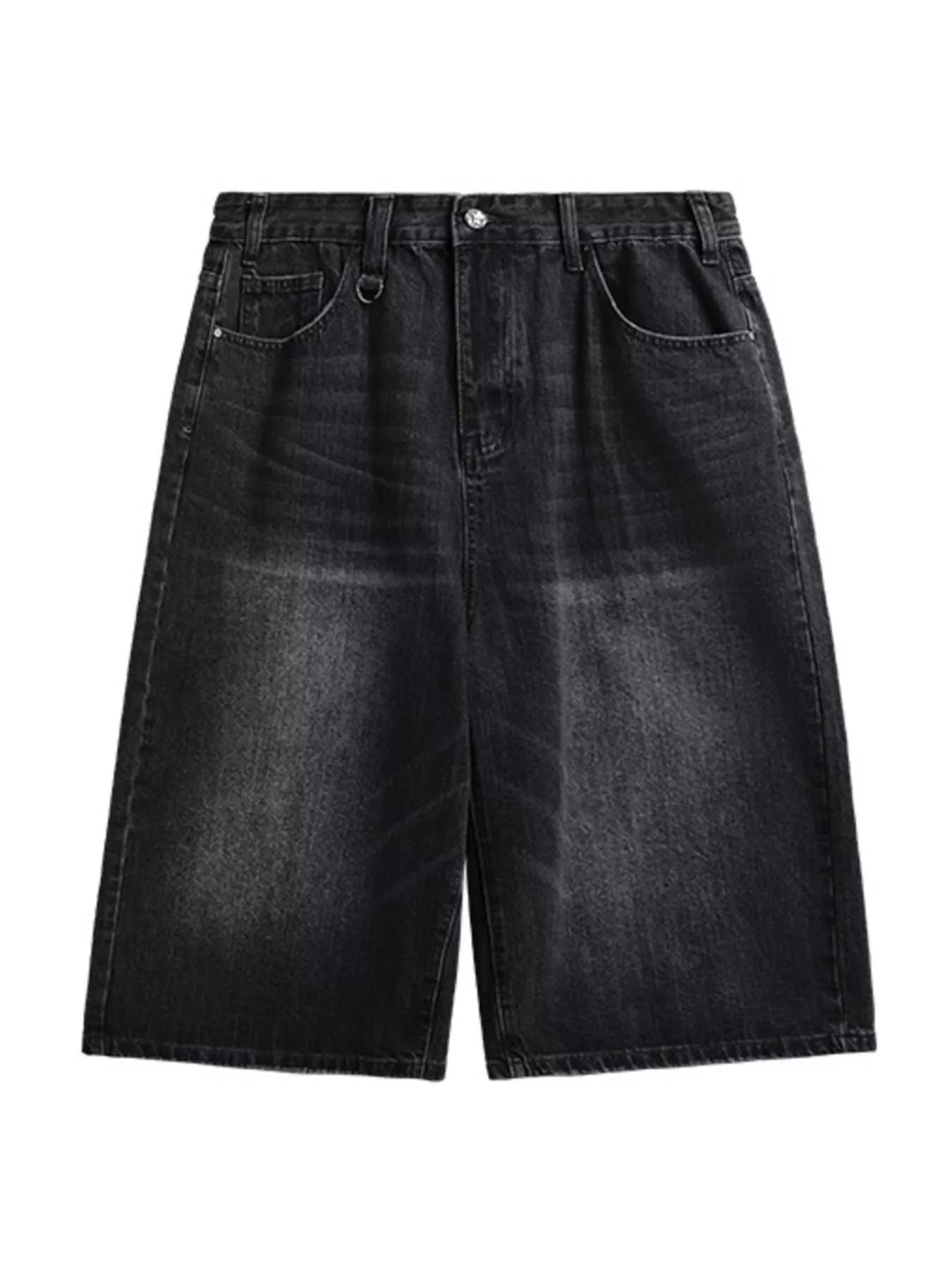 Men's Washed Wide Leg Demin Shorts