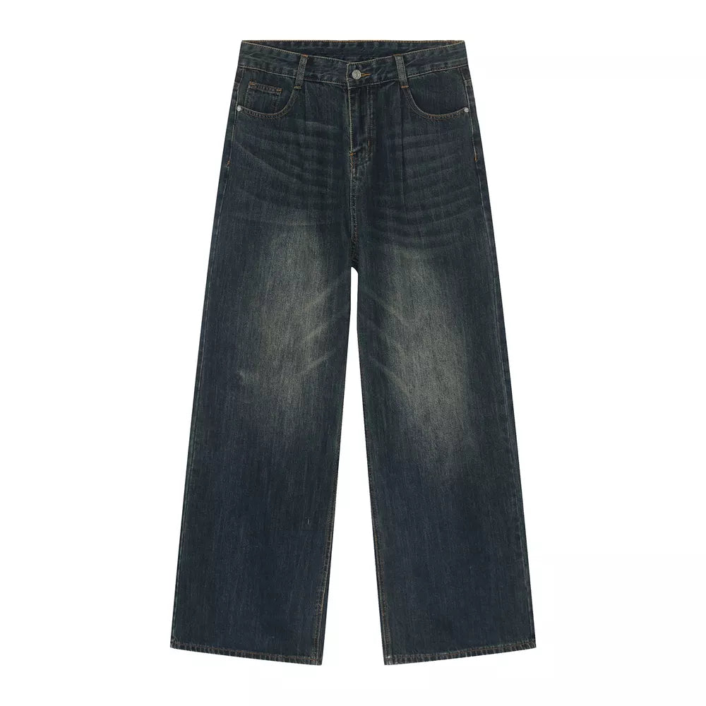Men's Vintage Wash Wide Leg Jeans
