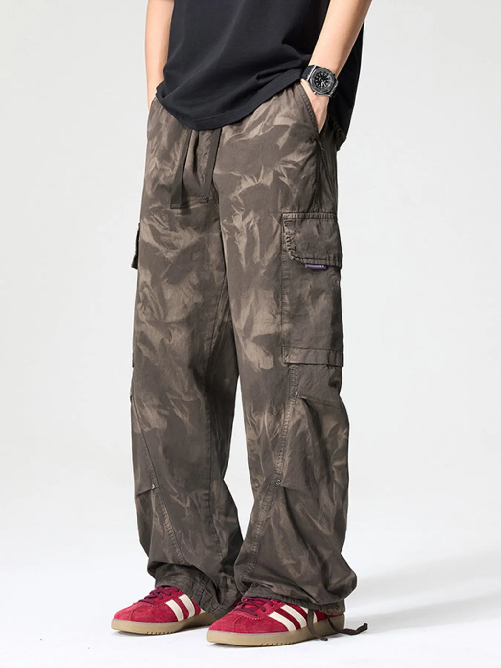 Men's Full Size Wide Leg Cargo Pants Plus Size
