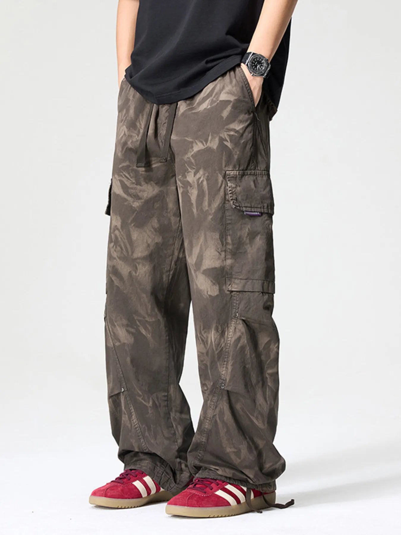 Men's Full Size Wide Leg Cargo Pants Plus Size