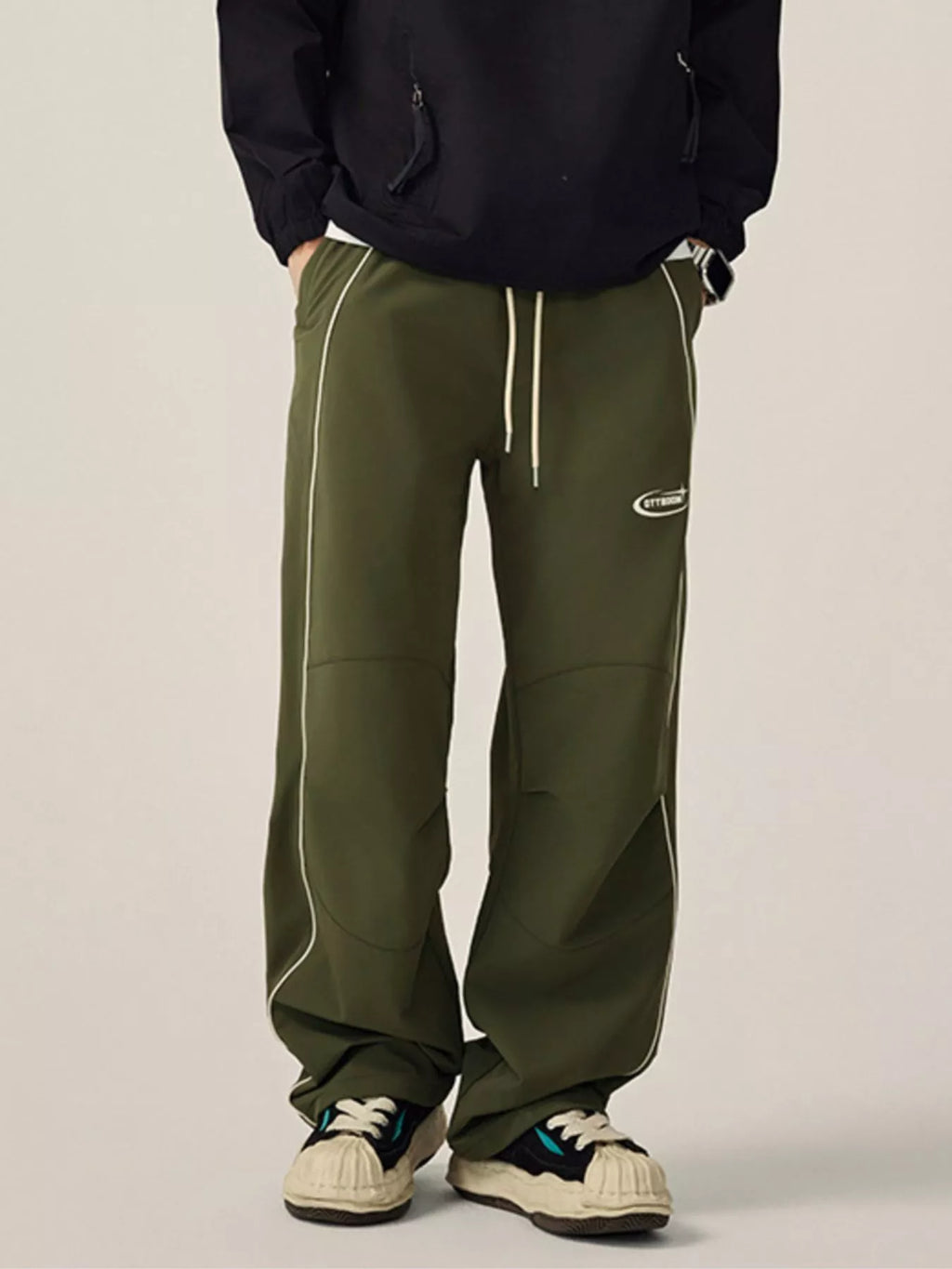 Men's Drawstring Wide Leg Pants